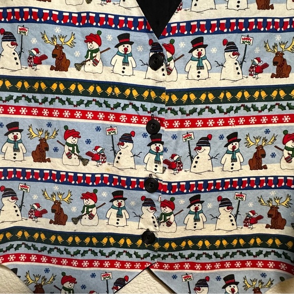 Nutcracker Brand Snowman & Snowflake Vest Women's Size Large - Picture 5 of 6
